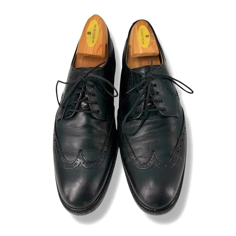 Cole Haan Grand OS Mens 8 Black Leather Wingtip Longwing Derby Dress Shoes